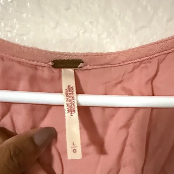 Free people Devon gauzy casual Pink Maxi Dress Sz large L - Picture 5 of 13